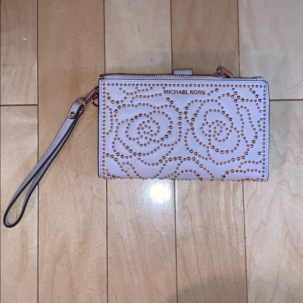 Michael Kors Double Zip Studded Adele Wristlet